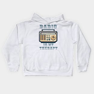 Radio is my therapy Kids Hoodie